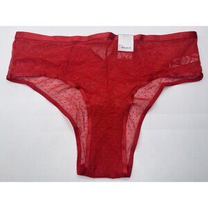 Auden Thong Panties Underwear Womens Size XXL Red Floral Lace Valentines Day
